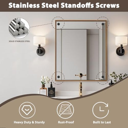Alise 3/4"x1" Sign Standoff Screws, Wall Mount Glass Standoff, Black 8 Pcs - color: Matte Black, size: (8P)19x25mm