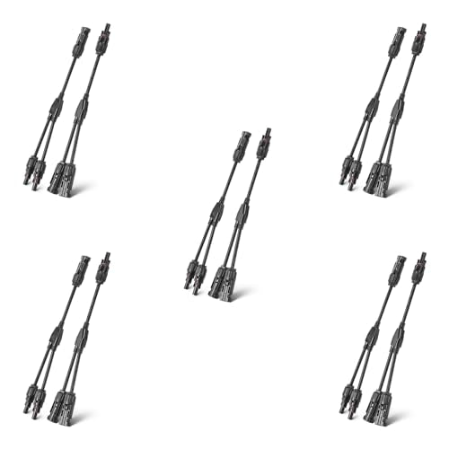 Solar Panel Connector 2 to 1 Solar Splitter 2 Way 1000V Y Branch Cable 1 to 2 Solar Panel Parallel Connectors Parallel Adapter (5 Pair 2 to 1) - color: 2 to 1 (5 Pairs), size: Y Branch