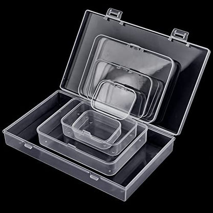 Clear Small Plastic Storage Containers with Lids, 24 Pack - size: 4 Size 24 Pcs