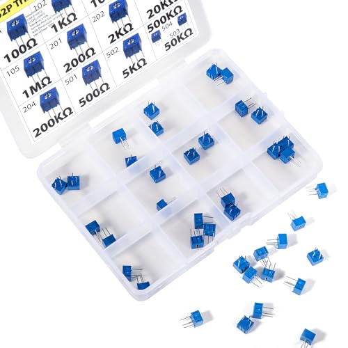 Trim Trimmer Potentiometer Assortment RM065, 3296W, 3362P, RM063 All 100Ω 1K 10K 100K 1M 200Ω 2K 20K 200K 500Ω 5K 50K