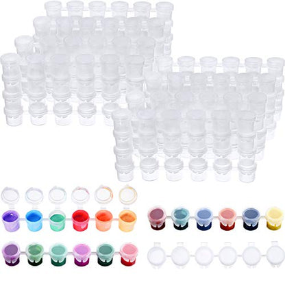 Zonon 80 Strips 480 Empty Paint Pots, Paint Container Strip Storage, 5 ml