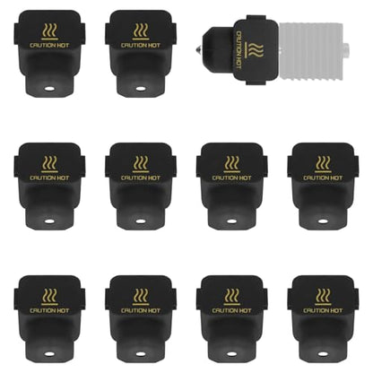 10Pcs Silicone Sock for Bambu Lab A1/A1 Mini, Hotend Heater Block Silicone Cover Nozzle 3D Printer Print Head Boot High Temperature Enclosure Black Accessories Parts Protecting Extruder Sleeve
