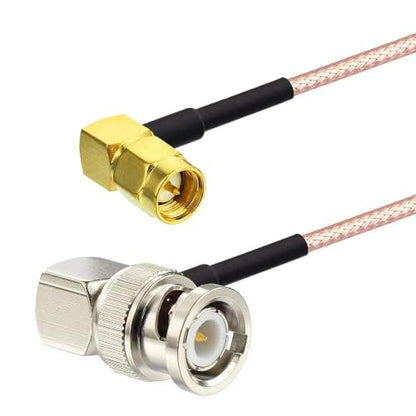 Superbat SMA to BNC Cable 3ft 50ohm RG316 SMA Male to BNC Male Cable 2-Pack - color: Straight cable+right angle cable 3ft