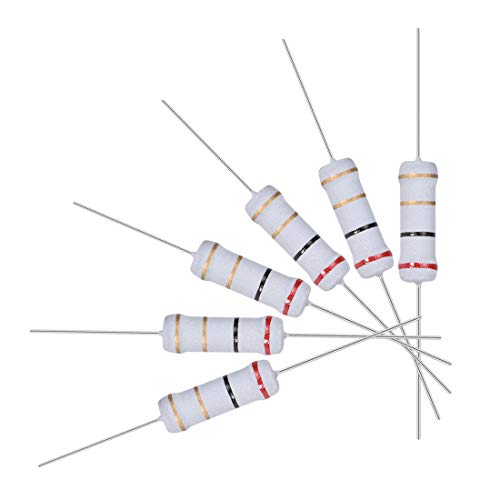 uxcell 60Pcs 2 Ohm Resistor, 2W 5% Tolerance Metal Oxide Film Resistors, Axial Lead, Flame Proof for DIY Electronic Projects and Experiments