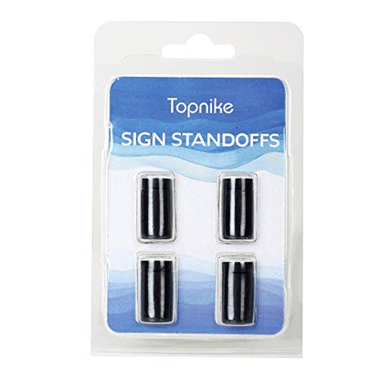 Sign Standoff 1/2" x 3/4", Sign Standoff Screw, Black Aluminum, for Acrylic, Glass, PVC, Glass Panel, Wood, Pack of 4