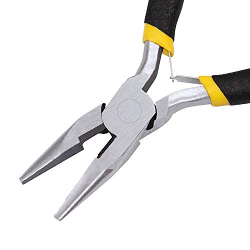 5 Inch Long Nose Pliers with Wire Cutter Smooth Jaws Mini Long Needle Nose Pliers for Jewelry Making Side Cutters Small Beading Pliers Micro Precision DIY Handcraft Tool - size: Chain Nose with Cutters