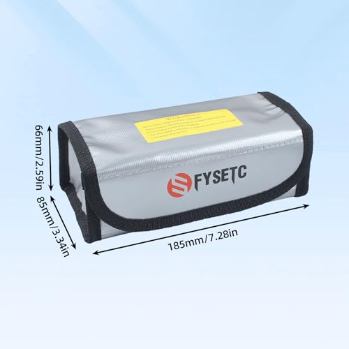 FYSETC Upgraded Spare Parts for FDM Printers: Fireproof Storage Bag for LiPoBattery and Other Power Adapter for P2S P1P P1S A1 X1C H2S H2D H2C 5M Pro AD5X Kobra3 Max Silver