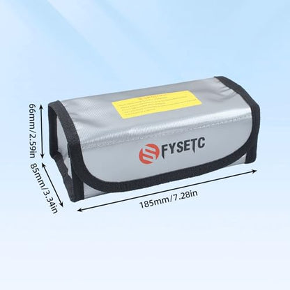 FYSETC Upgraded Spare Parts for FDM Printers: Fireproof Storage Bag for LiPoBattery and Other Power Adapter for P2S P1P P1S A1 X1C H2S H2D H2C 5M Pro AD5X Kobra3 Max Silver