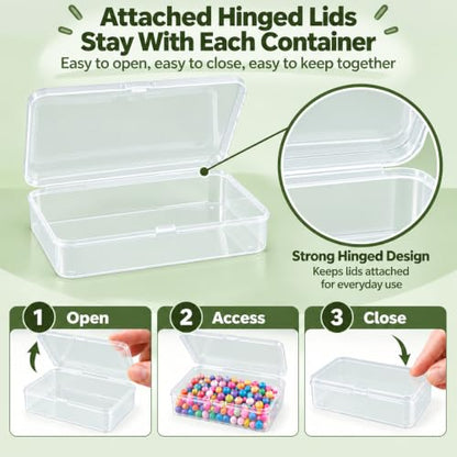 Guyuyii Small Clear Containers with Lids, 24 Pack Mixed-Size Boxes