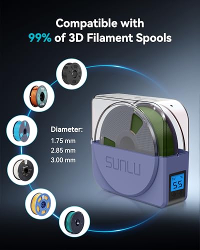 SUNLU 3D Printer Filament Dryer Boxer S1 Plus, Blue Grey - color: S1 Plus Bluegrey