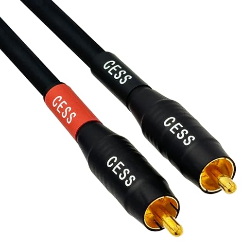 CNCESS Waterproof RCA Male to Male Cable, 2-Pack (2 Feet) - size: 2 FT