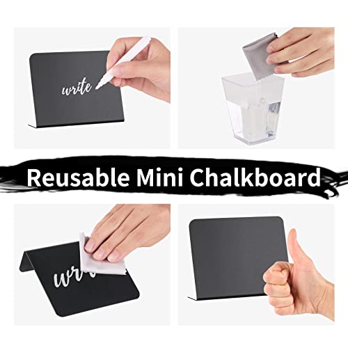 20 Pack Mini Chalkboard Signs - 4"x3" Food & Party Table Signs - Wedding & Bakery - style: Chalkboard L 20