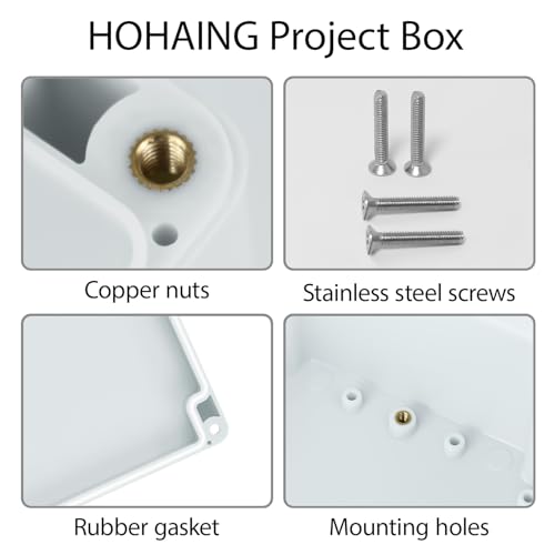 Junction Box Waterproof Plastic Project Box IP65 Plastic Project Box Electrical Box Enclosure Gray White 10.4" x 7.2" x 3.7"(263 x 182 x 95 mm) - color: Gray White, size: 10.4" x 7.2" x 3.7"