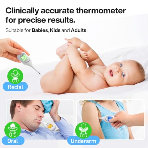 Boncare 9 Seconds Basal Body Thermometer for Ovulation (Rice-White) - color: White