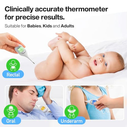 Boncare 9 Seconds Basal Body Thermometer for Ovulation (Rice-White) - color: White