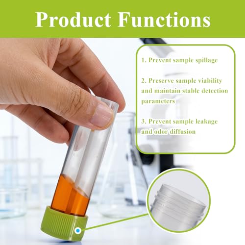 Stool Sample Collection Kit,25-30ml Screw Top Sample Jar with Spoon ﻿ - color: GREEN
