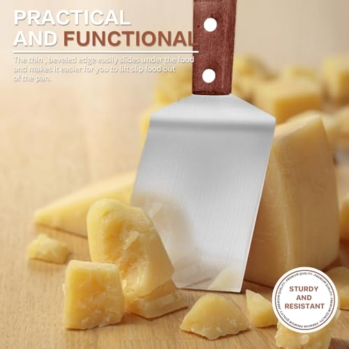 2 Pcs Stainless Steel Brownie Cookie Spatula for Baking with Wooden Handle