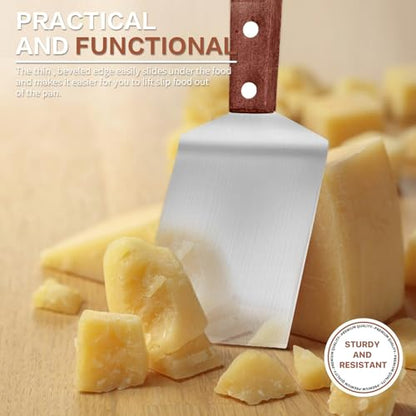 2 Pcs Stainless Steel Brownie Cookie Spatula for Baking with Wooden Handle