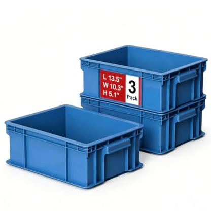 3-Pack Heavy Duty Part Bins, Stackable Tool Storage Bin for Hardware