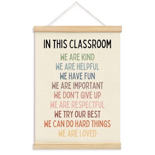 Inspirational Wall Art Decor,Classroom Wall Decor Canvas Banner - color: we are loved