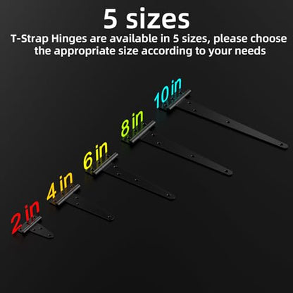 T Strap Hinges, Tee Hinge, T-Gate Hinges, Gate Strap Hinges, Wooden Fences Door, Barn Door, Shed Doors,Cabinet Door,Pet House Door, Barn Door Lock Latches 1PC (4 inch) - size: 4 inch set
