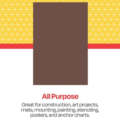 School Smart Railroad Poster Board Paper, 22 x 28 Inches, 4-Ply, Brown, Pack of 25 - color: Brown, size: 4-Ply, Pack of 25