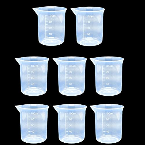 8 Pcs Epoxy Mixing Cups, 100ml/3.4oz Plastic Graduated Cup - size: 5cm x 7cm (2inch x 2.7inch)