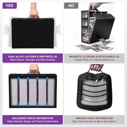 Trading Card Storage Box 5-Row with Side Window, Black Purple - color: Black Purple, size: 5 Rows Side window