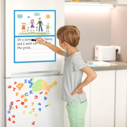 Jumbo Magnetic Draw & Write Paper 21.5x17in Dry Erase Handwriting Lined Paper for Classroom Whiteboard Accessories Writing Chart Page Giant Magnet Notebook Poster Graduation Supplies Teacher Must Have - style: Draw & Write