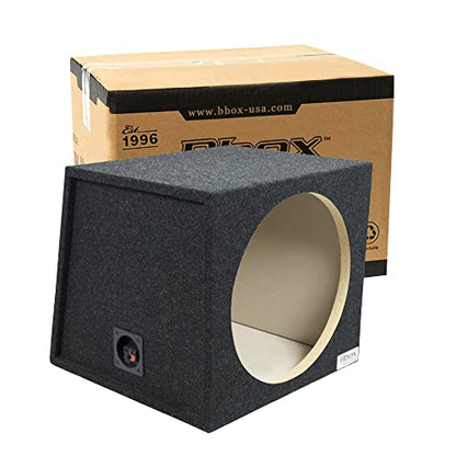 Bbox Single Sealed 15 Inch Subwoofer Enclosure - Car Subwoofer Boxes & Enclosures - Premium Subwoofer Box Improves Audio Quality, Sound & Bass - Red & Black Spring Terminals - Charcoal - size: 15 inch, style: SEALED