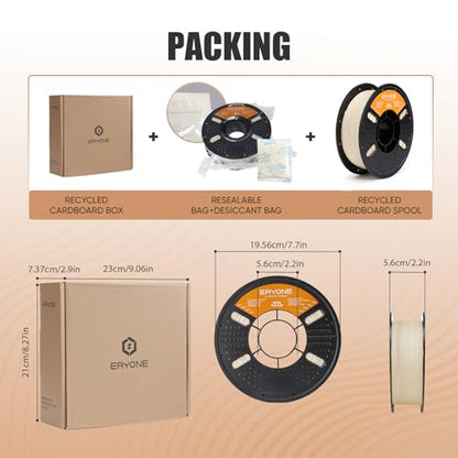 ERYONE Matte PLA Basic 3D Printer Filament 1.75 +/- 0.03mm, Matte Filament 1KG(2.2LBS) Spool, Khaki - color: Lite Matte Khaki