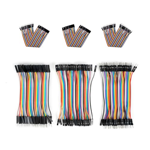 Breadboard Jumper Wires, Multicolored Dupont Wire, 40pin Male to Female Compatible with Arduino Projects (120 PCS Assorted (40pcs MM/ 40pcs FF/ 40pcs F-M), 4 inch (10 cm)) - size: Dupont Wire Kit(10m)