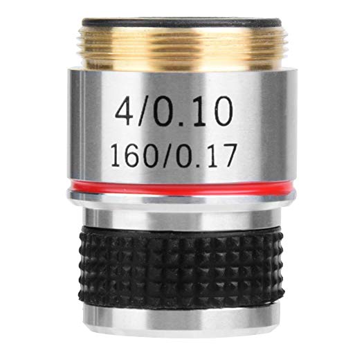 Microscope Lens,4X 185 Biological Microscope Achromatic Objectives Lens 160mm / 6.3inch 5×5×5cm Eliminate Unwanted Reflections