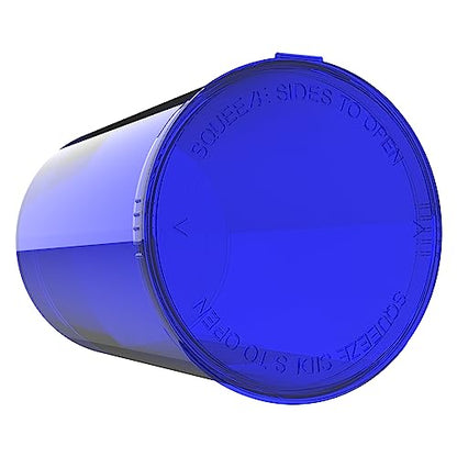 Dragon Chewer 160 Dram CR Plastic Packaging Pop Top Containers - Child Resistant Travel Holder Vial Bottles - 33 qty (Translucent Blue) - color: Translucent Blue