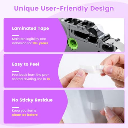 5-PK Replace for Brother Label Maker Tape 12mm 0.47 Laminated Clear TZe-131 - color: Black Ink on Clear Tape, size: 1/2 inch 26.2 feet (12mm x 8m)