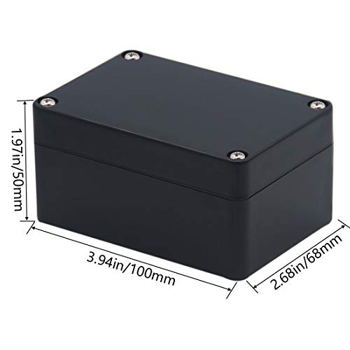 2pcs Project Box ABS Black Electrical Boxes IP65 Outdoor Waterproof Box Electronic Junction Box Power Enclosure with Cable Glands for DIY Project 3.94 x 2.68 x 1.97 inch (100x68x50mm) - size: 3.94"x2.68"x1.97"(2Pcs)Cable Gland