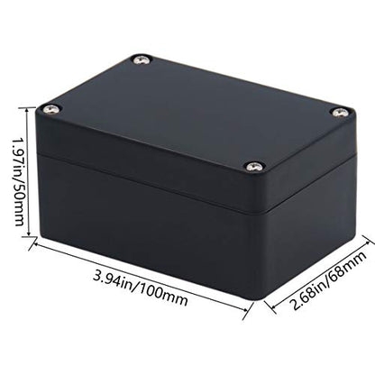 2pcs Project Box ABS Black Electrical Boxes IP65 Outdoor Waterproof Box Electronic Junction Box Power Enclosure with Cable Glands for DIY Project 3.94 x 2.68 x 1.97 inch (100x68x50mm) - size: 3.94"x2.68"x1.97"(2Pcs)Cable Gland