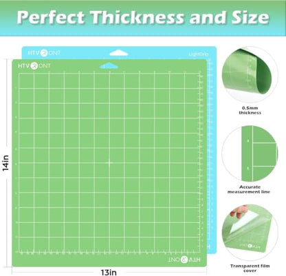 HTVRONT Cutting Mats 12x12, 2 Pcs, Compatible with Cricut Maker/Explore - color: Green, Blue, size: 12X12in