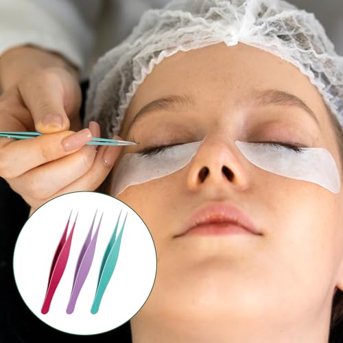 3 Pcs Point Tweezers Ingrown Hair Tweezers Precision Nose Needle Point Tip Tweezers Fine Point Tip Ingrown Hair Stainless Steel Blackhead Remover for Facial Hair Eyebrow Remover