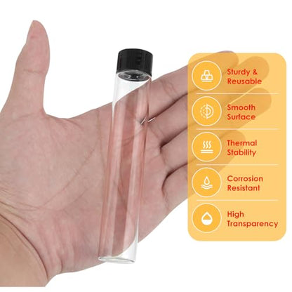 25PCS 30ml Clear Glass Small Vials with Screw Caps & Plastic Stoppers - size: 30ml