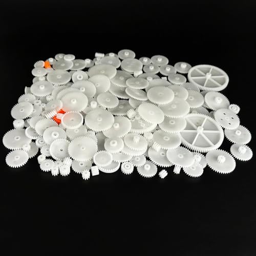 149PCS Module 0.5 Plastic Gears Single Gear Reduction Gear Small Motor Gears for DC Motor RC Car Truck Robot Helicopter DIY Model Toy Gear Replacement Part (149)