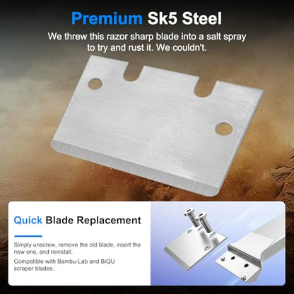 3D Printer Scraper Blades Tool Kit, SK5 Steel 3D Printer Removal Spatula Compatible with Bambu Lab X1 P1 Creality 3D Printer bulid Plate, All Metal 3D Printer Scraper with Comfortable Grip Handle