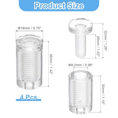 uxcell 4Pcs Sign Standoff Screws, 3/4" x 1-7/16" Acrylic Wall Standoff Mount Hardware Advertising Glass Standoff Nail Acrylic Nail for Hanging Acrylic Picture Frame Panel Sign - size: 3/4" x 1-7/16"