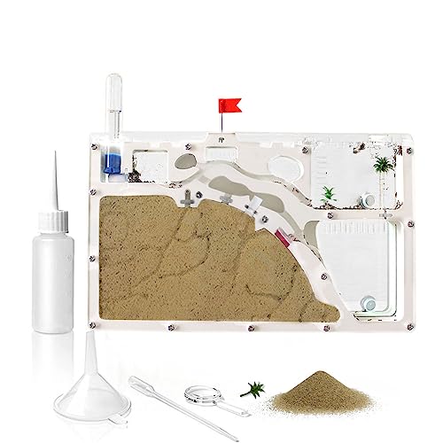 ELNMLHT Ant Farm Castle, Ant Farms with Yellow Sand and Tool Kit, Ant Colony Observation Kit, Ant Viewing Habitat Science Kit, Educational & Learning Science Kit for Kids, Adults, Student - color: Ant Farm a
