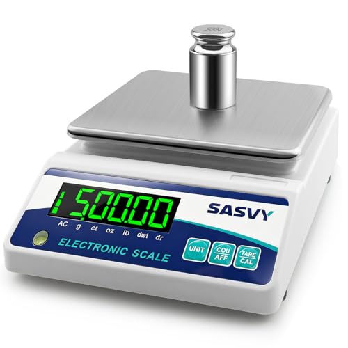 Lab Scale 6000g x 0.01g Scientific Scale g/oz/ct/lb/dr/DWT High Precision Digital Electronic Analytical Balance for Jewelry Kitchen Laboratory School, Includes 500g Calibration Weight&Battery - size: 6000g 0.01g
