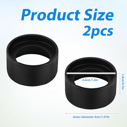 2pcs Industrial Eyepiece Eye Cups, Rubber Binocular Eye Cover Eye Guards Caps Protective Cover Eyepiece Cover Eye Cups Replacement for 32-36mm Flat Angle Stereo Microscopes (Black)