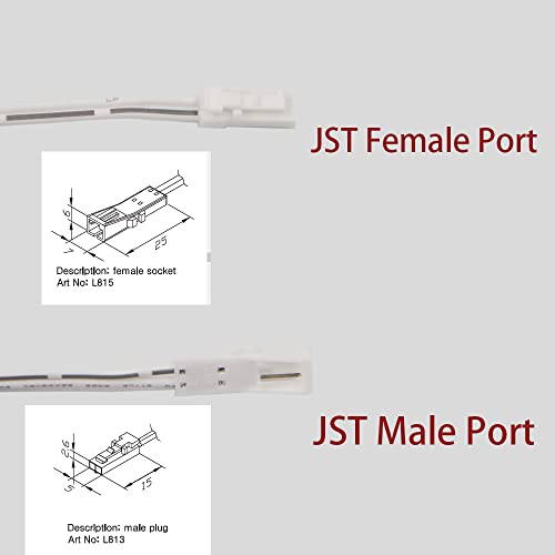VST 6.56ft Flexible Extendable Cables with 12V JST Connector Male and Female 12V Puck Lights, Led Strip Light, 12V Driver (Pack of 4) - color: White, size: 12V (Pack of 4)