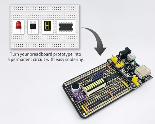 Prototype PCB Board Pack for DIY Electronics & Arduino – Gold-Plated Solderable Protoboards (10 Boards + 10 Male Pin Headers)