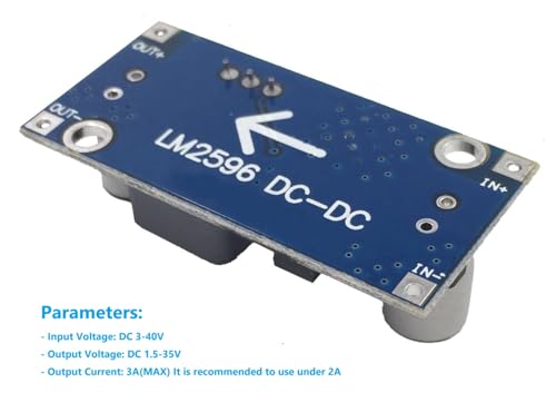 LM2596 DC-DC Buck Converter Step Down Module 3.0-40V to 1.5-35V Adjustable Voltage Regulator Electronic Voltage Stabilizer Power Supply (Power Converter 2pcs)