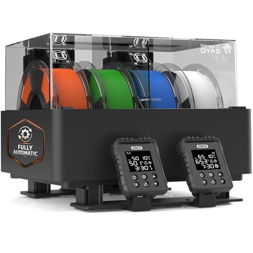 【EIBOS Official】3D Printer Filament Dryer Dyas, AMS Heater Upgrade for Bambu Lab AMS, Dry While Printing, 2 Independent Chambers, Auto-Venting, Power-Saving, Storage Box, for 4 Spools Nylon, PLA, PETG - size: 2 Chambers